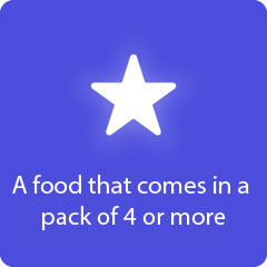 A food that comes in a pack of 4 or more 94